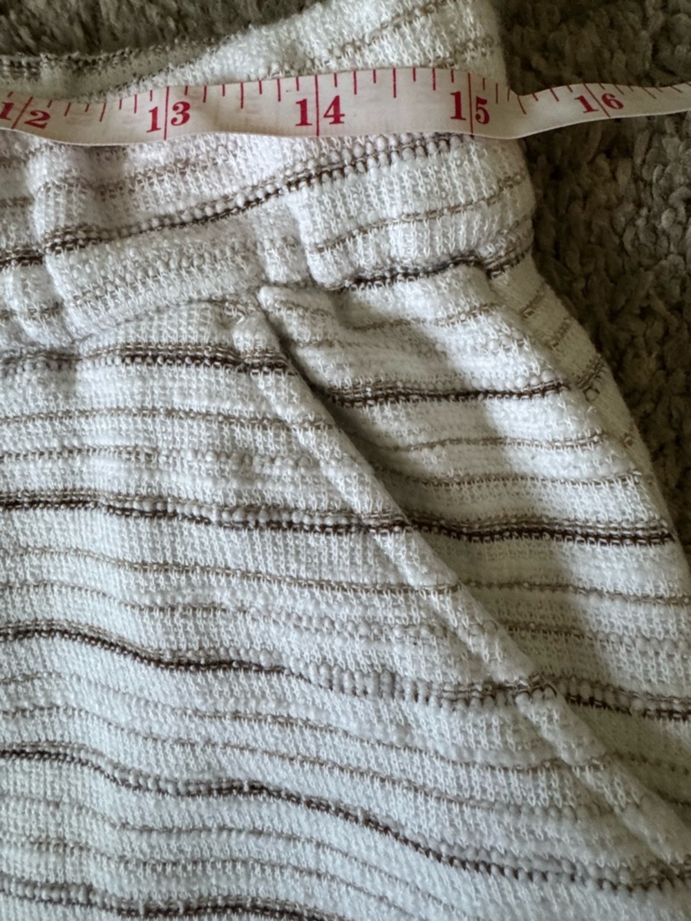 Loft Skirt Cream and Brown with Textured Drawstring Size Medium - Picture 6 of 8